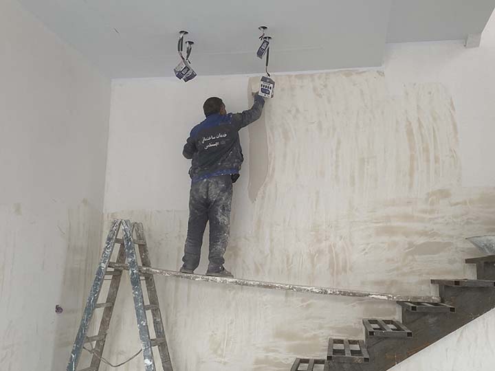 نقاشی ساختمان روی گچ